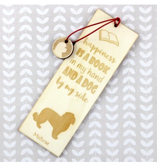 Bichon maltais, Maltese - marque-page pour livre avec chien, marque-page personnalisé, accessoire canin pour les lecteurs de la marque Art-Dog