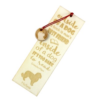Maltese - dog bookmark, personalized bookmark, gift for bookworm from Art-Dog brand