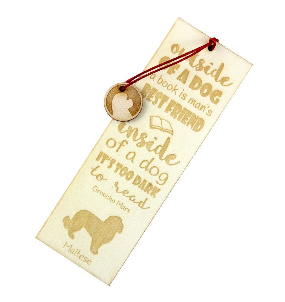 Bichon maltais, Maltese - marque-page pour livre avec chien, marque-page personnalisé, cadeau pour les amateurs de livres de la marque Art-Dog