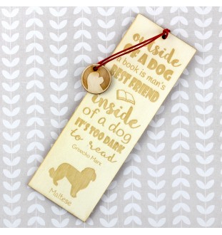 Bichon maltais, Maltese - marque-page pour livre avec chien, marque-page personnalisé, cadeau pour les amateurs de livres de la marque Art-Dog