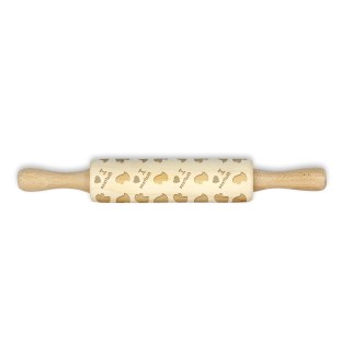 Maltese - small rolling pin with a dog pattern, a rolling pin for children's dough, decorating ceramic clay by Art-Dog brand