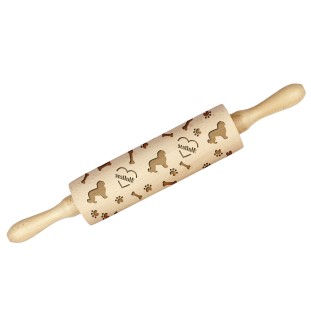 Maltese - rolling pin with a dog, decorating cookies with a rolling pin in patterns, a gift for the ceramicist of the Art-Dog brand
