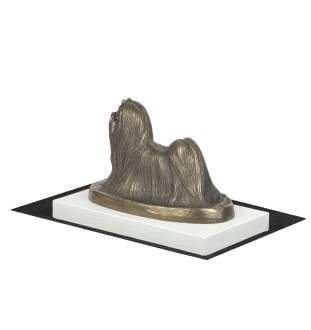 Maltese - dog figurine, figure on a white base, trophy for Art-Dog dog show exhibition