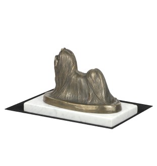 Bichon maltais, Maltese - une statuette de chien, une figurine en marbre blanc, un trophée pour l'exposition de chiens de la marque Art-Dog