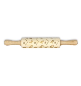 Maltese - small rolling pin with a dog, patterned dough roller, gadget for ceramicists from the Art-Dog brand