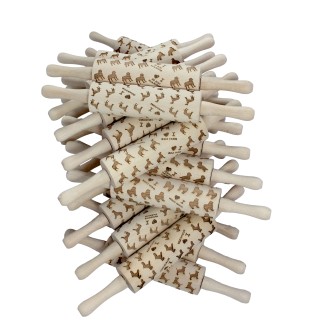 Maltese - small rolling pin with a dog, patterned dough roller, gadget for ceramicists from the Art-Dog brand