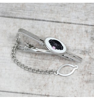 Neufundländer, Newfoundland - geometrische Krawattennadel mit Bild und Schriftzug von Art-Dog