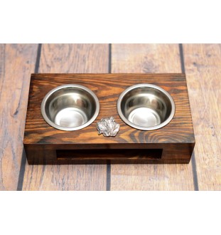 Mâtin napolitain, Mâtin de Naples, Napolitain - support en bois avec des bols pour chien, bols pour chien en acier, cadeau pour l'adoption d'un chien de la marque Art-Dog