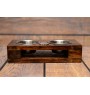 Neapolitan Mastiff, Mastino Napoletano - wooden stand with bowls for a dog, steel dog bowls, a gift for adopting a dog from the Art-Dog brand