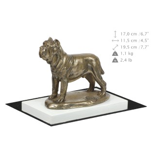 Mâtin napolitain, Mâtin de Naples, Napolitain - statuette de chien, figurine sur un socle blanc, trophée pour exposition de chiens de la marque Art-Dog