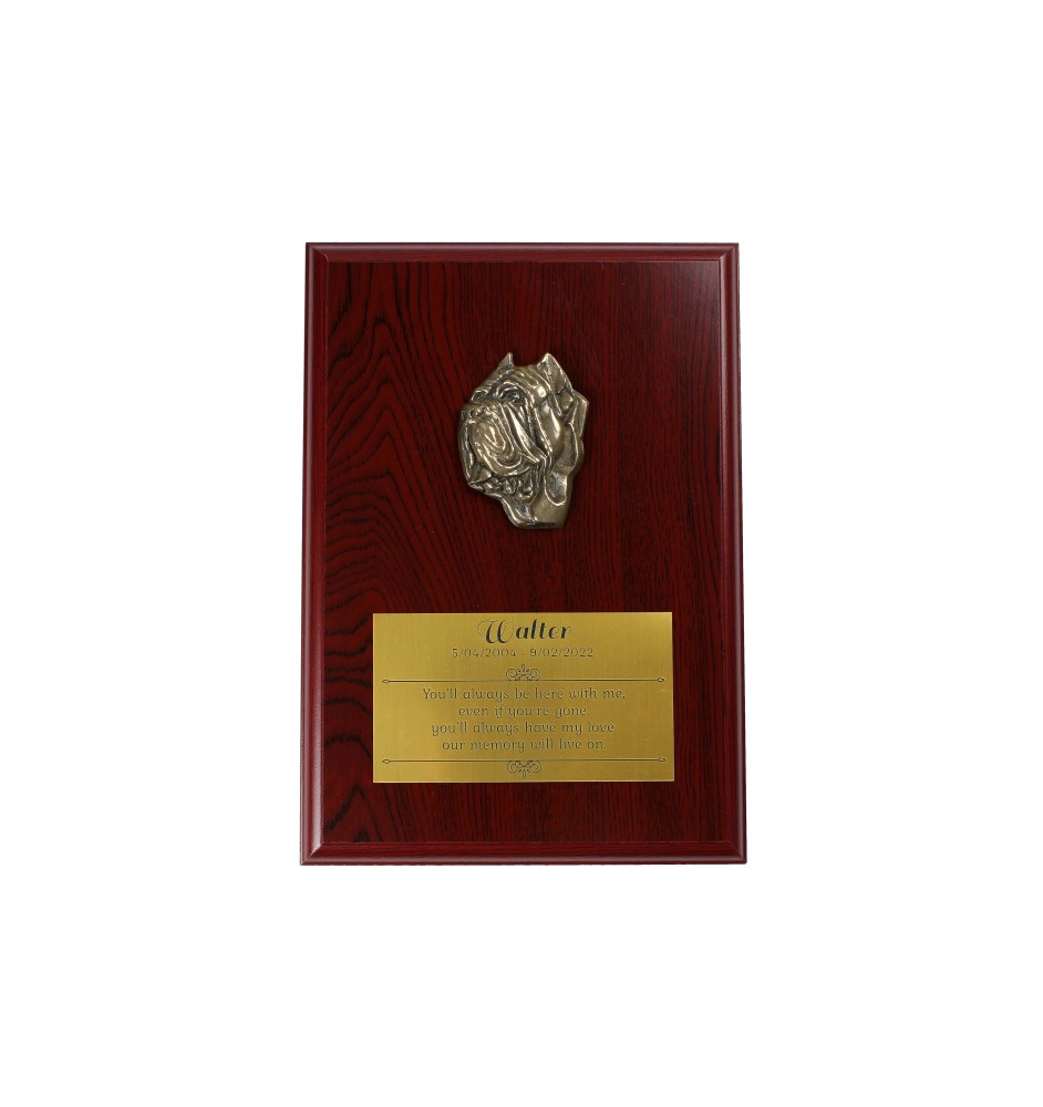 Neapolitan Mastiff, Mastino Napoletano I - bas-relief of a dog, small decoration, realistic plaque with the Art-Dog brand