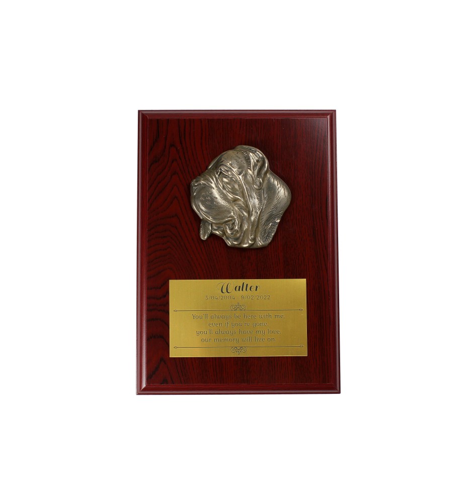 Mastino Napoletano, Neapolitanischer Mastiff - Flachrelief eines Hundes, kleiner Dekor, realistische Plakette mit Hund von der Marke Art-Dog