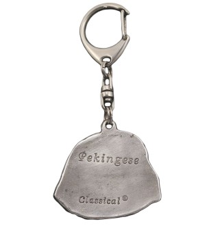 Pékinois - Porte-clés argenté avec chien, décoration de sac à main, pendentif de sac à dos par la marque Art-Dog