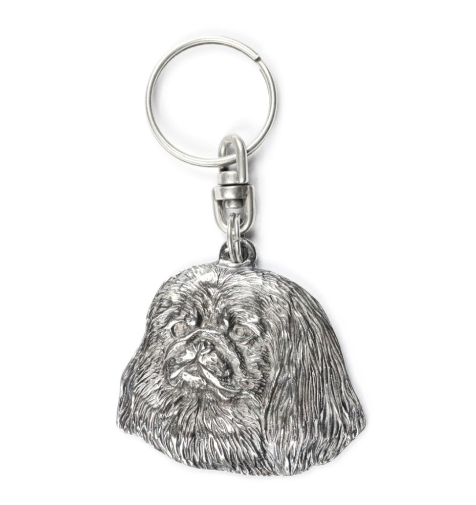 Pekingese, Pekinese, Peking-Palasthund - Versilberte Hund Anhänger, Handtasche Dekoration, Rucksack-Anhänger von Art-Dog Marke