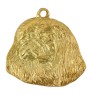 Pékinois - Porte-clés doré avec chien dans boîte cadeau, décoration de sac à main, accessoire de luxe de la marque Art-Dog