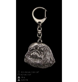 Pekingese, Pekinese, Peke - Silver-plated key ring with a dog in a gift box, handbag decoration, backpack pendant by Art-Dog brand