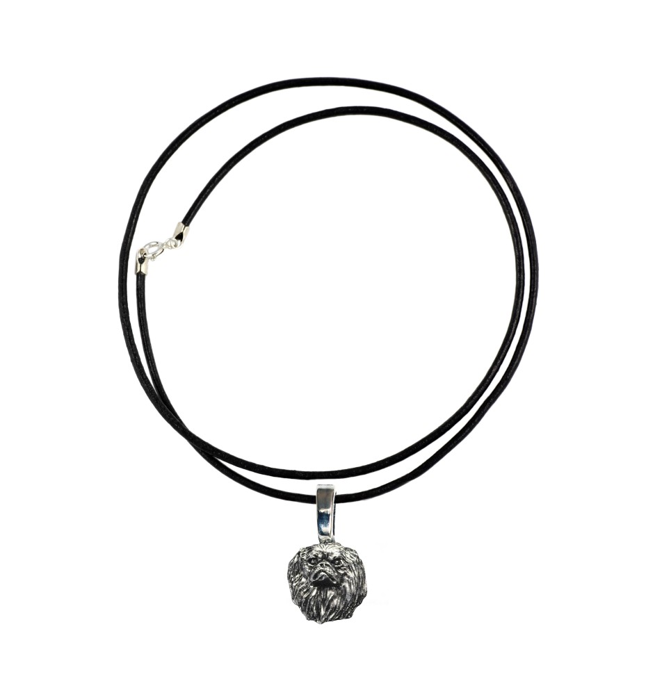 Pékinois - Collier pour chien, pendentif plaqué argent pour l'amoureux des chiens, bijoux subtils par Art-Dog