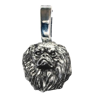 Pekingese, Pekinese, Peking-Palasthund - Hundehalsband, versilberter Anhänger für den Hundeliebhaber, dezenter Schmuck von Art-Dog