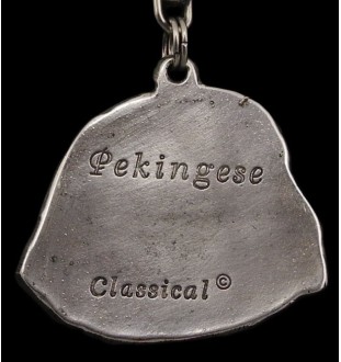 Pékinois - Collier de chien dans une boîte cadeau, médaillon argenté pour fan de chien, pendentif remarquable de la marque Art-Dog