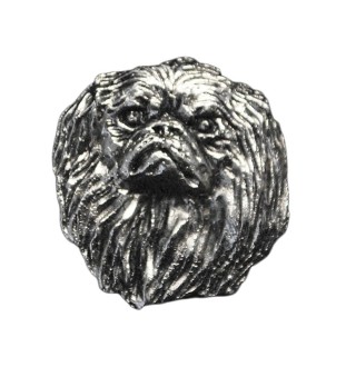 Pekingese, Pekinese, Peking-Palasthund  - Versilberte Hundebrosche, elegante Anstecknadel, Jackenreversschmuck der Marke Art-Dog