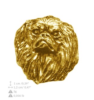 Pekingese, Pekinese, Peke - Dog brooch in decorative box, elegant gold-plated pin, Art-Dog brand jacket pin