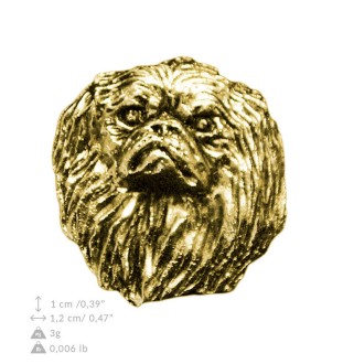 Pekingese, Pekinese, Peking-Palasthund - Vergoldete Brosche, eleganter Hundeschmuck, einzigartige Brosche der Marke Art-Dog