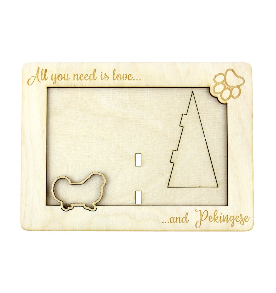 Pekingese, Pekinese, Peke - Photo frame, engraved wooden frame, a lovely gadget for the dog lover by Art-Dog