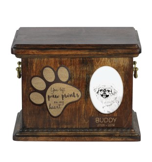 Pekińczyk urna z płytką ceramiczną Art-Dog