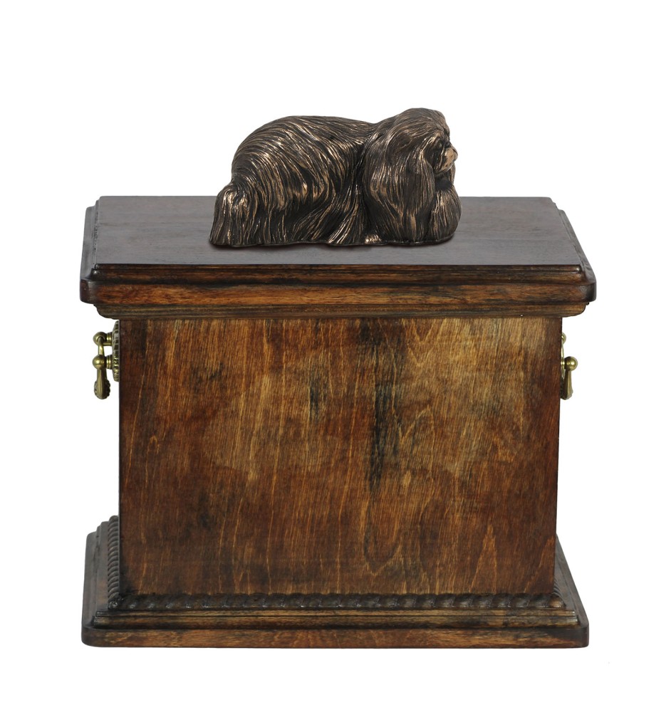 Pekińczyk urna ze statuetką drewniana Art-Dog
