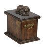 Pekingese, Pekinese, Peking-Palasthund eine Urne für die Asche des Hundes, eine Urne mit einer Statue, eine elegante Urne im klassischen Stil der Marke Art-Dog