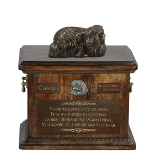 Pekingese, Pekinese, Peking-Palasthund - Eine Urne für die Asche eines Hundes, eine Urne mit einer Statue, eine personalisierte Hundeurne von der Marke Art-Dog.