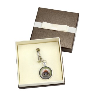 Pekingese, Pekinese, Peke - keychain in a box, own photo, keychain pendant from Art-Dog brand