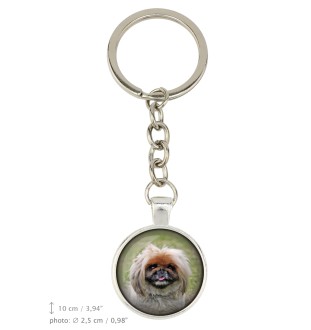 Pekingese, Pekinese, Peke - keychain in a box, own photo, keychain pendant from Art-Dog brand