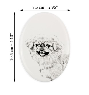 Pekingese, Pekinese, Peke - commemorative plaque with a photo of a dog, tombstone with a print, personalized oval plaque from the Art-Dog brand