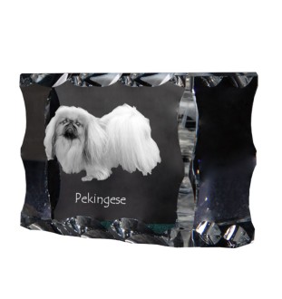 Pékinois - cristal avec photo de chien, statuette en verre avec photo, cadre exceptionnel avec photo de la marque Art-Dog