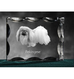 Pékinois - cristal avec photo de chien, statuette en verre avec photo, cadre exceptionnel avec photo de la marque Art-Dog