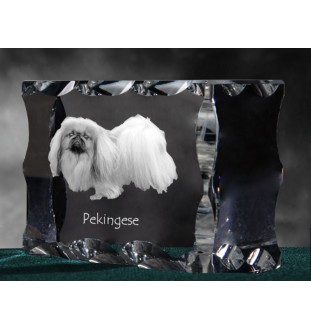 Pékinois - cristal avec photo de chien, statuette en verre avec photo, cadre exceptionnel avec photo de la marque Art-Dog