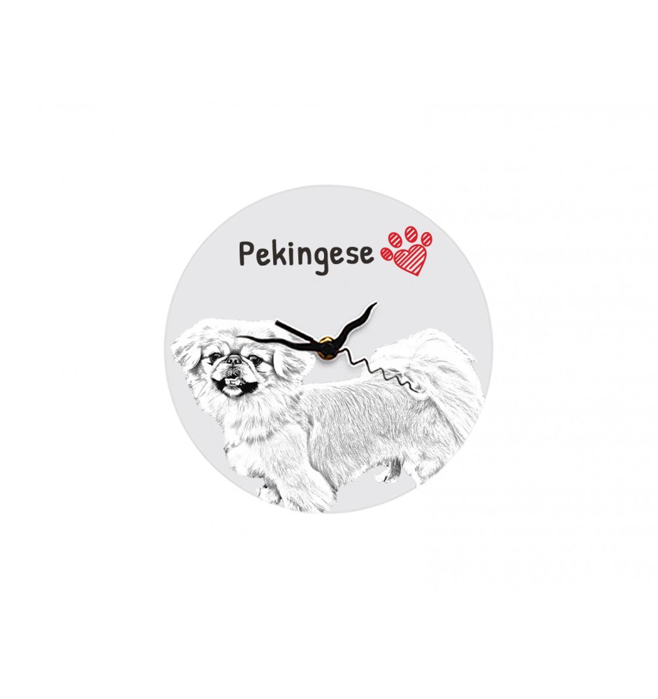 Pekingese, Pekinese, Peke - wall clock with a dog, shelf clock with a print, personalized home decoration from the Art-Dog brand