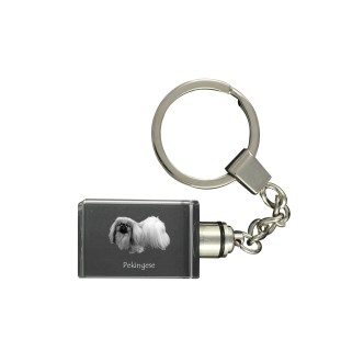 Pékinois - Porte-clés en cristal avec photo de chien, porte-clés lumineux, cadeau unique de la marque Art-Dog