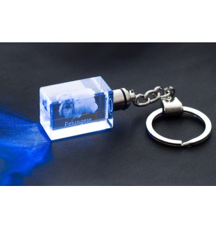 Pekingese, Pekinese, Peke - Crystal key ring with dog photo, illuminated key ring, unique gift by Art-Dog brand