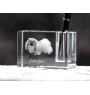 Pekingese, Pekinese, Peking-Palasthund - Stifthalter, Kristallorganizer mit Hundefoto, einzigartige Schreibtischdekoration der Marke Art-Dog