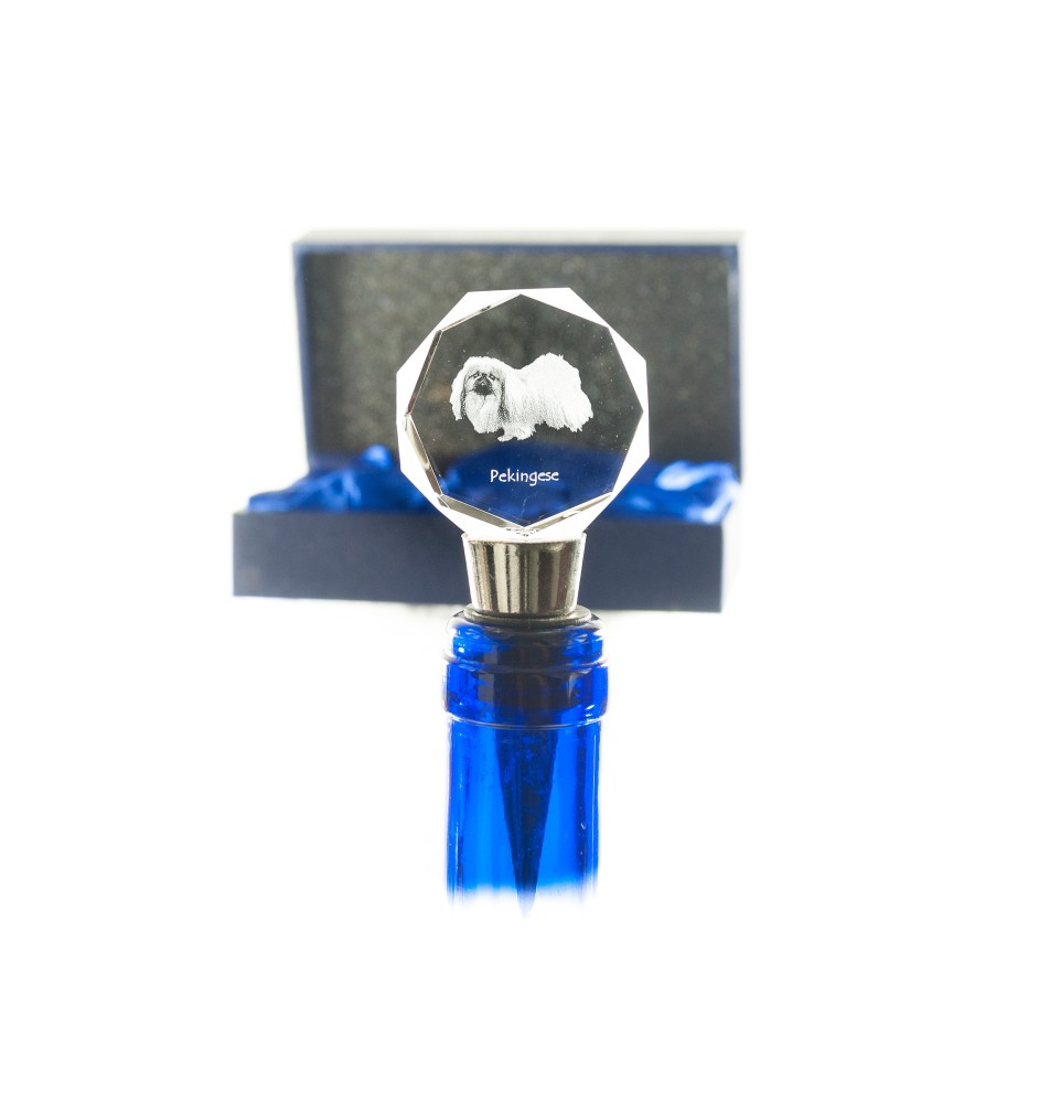 Pekingese, Pekinese, Peking-Palasthund - Flaschenverschluss, Weinverschluss aus Kristall mit Foto, personalisiertes Geschenk für Barkeeper der Marke Art-Dog
