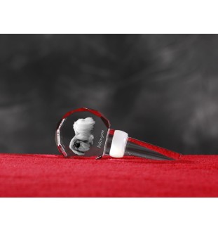 Pékinois - Bouchon de bouteille en cristal, bouchon de vin unique avec photo, cadeau personnalisé pour sommelier par la marque Art-Dog