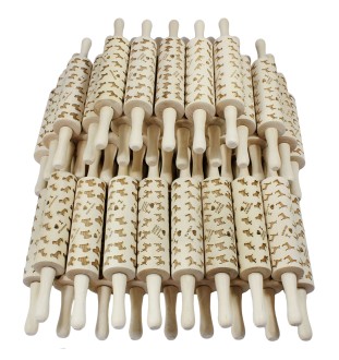 Pekingese, Pekinese, Peke - small rolling pin with a dog pattern, a rolling pin for children's dough, decorating ceramic clay by Art-Dog brand