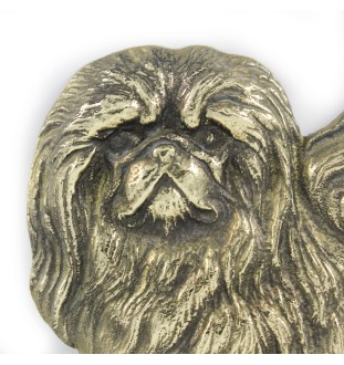 Pekingese, Pekinese, Peke - a door sign with a dog, a brass welcome plaque, a unique sign with the inscription Welcome from the Art-Dog brand