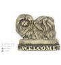 Pekingese, Pekinese, Peke - a door sign with a dog, a brass welcome plaque, a unique sign with the inscription Welcome from the Art-Dog brand