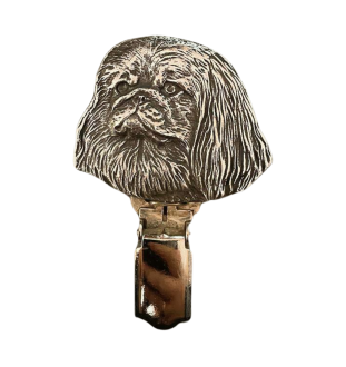 Pékinois - broche avec pince, support pour numéro de départ, épingle argentée pour exposition de chiens de la marque Art-Dog