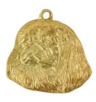 Pekingese, Pekinese, Peke - keychain and necklace with a dog in a box, high-quality gold-plated product, Art-Dog brand