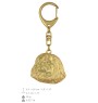Pékinois - porte-clés et collier avec chien dans une boîte, produit plaqué or de haute qualité, marque Art-Dog
