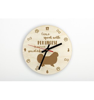 Pekingese, Pekinese, Peke - clock with a dog, wooden clock, wall clock for dog lovers, clock for desk and shelf, Art-Dog